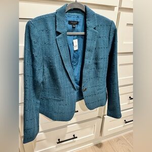 Ann Taylor Blue Textured “The Newbury” Jacket